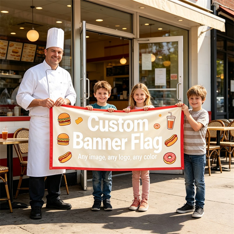 Commercial Printing Market - Drapeaux publicitaires personnalisés pour l'extérieur, durables