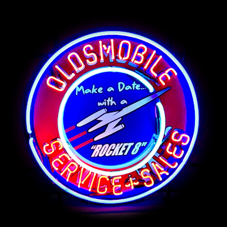 Commercial Printing Icon - Enseigne néon Rocket Diner Oldsmobile, motif